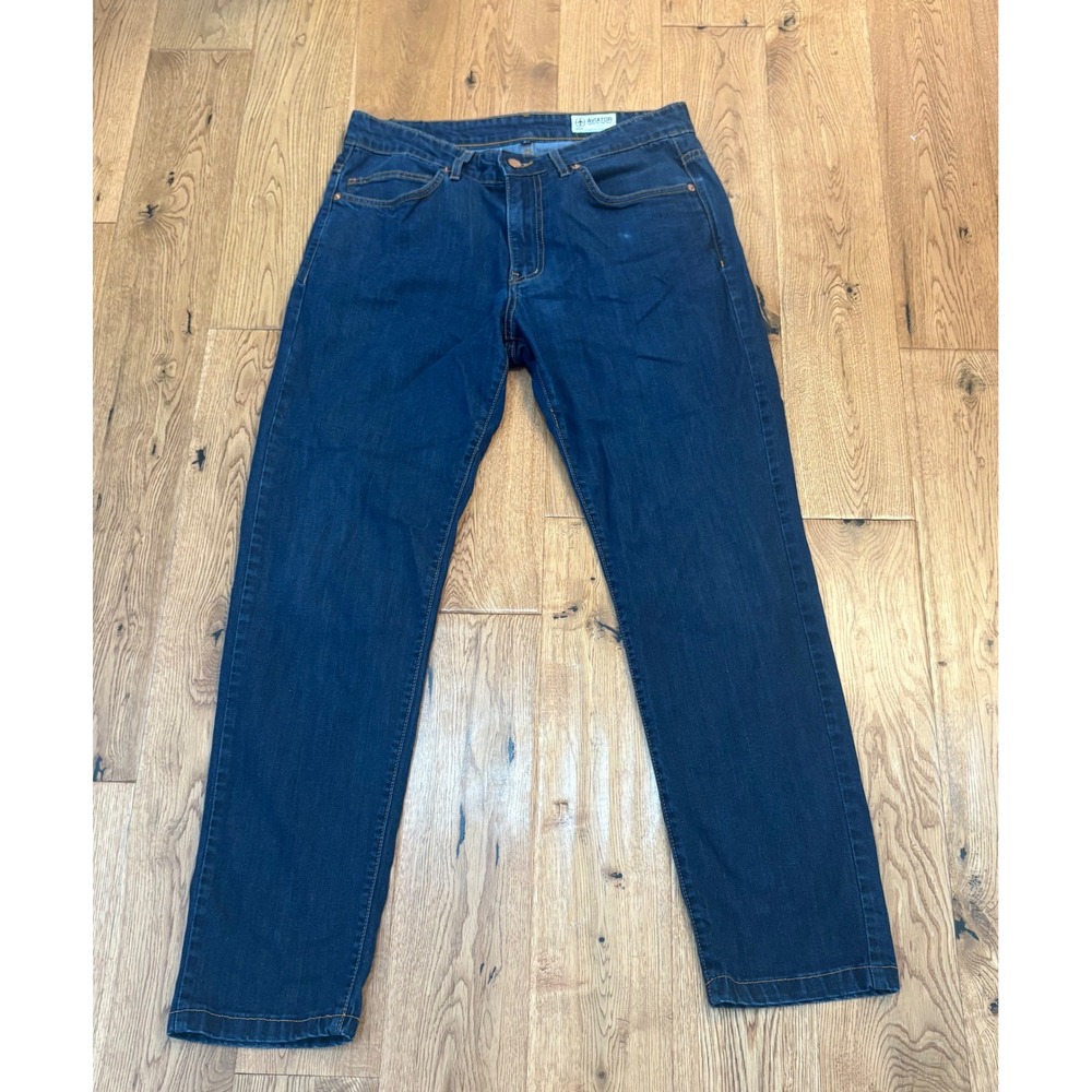 Aviator Mens Best Travel Jeans Dark Wash Straight Leg Indigo Made in USA 34x30